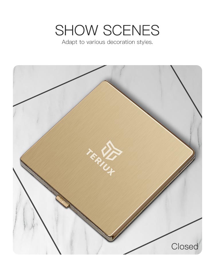 Small 86 Flat push floor socket golden